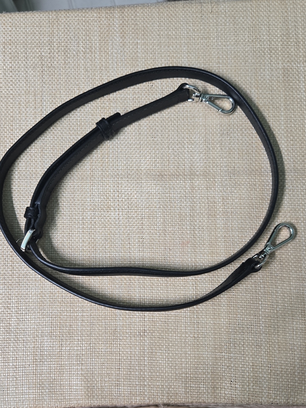 Michael Kors Black Leather Crossbody Strap with Silver Hardware